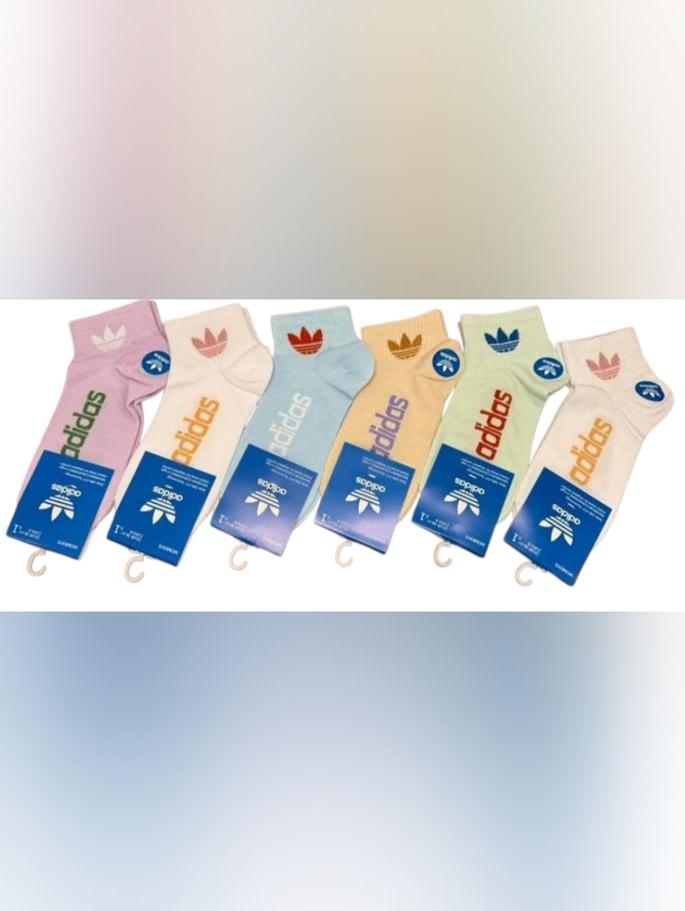❌Adidas Men's Low-Cut Logo Socks - Pastel Multi (6 Pack)